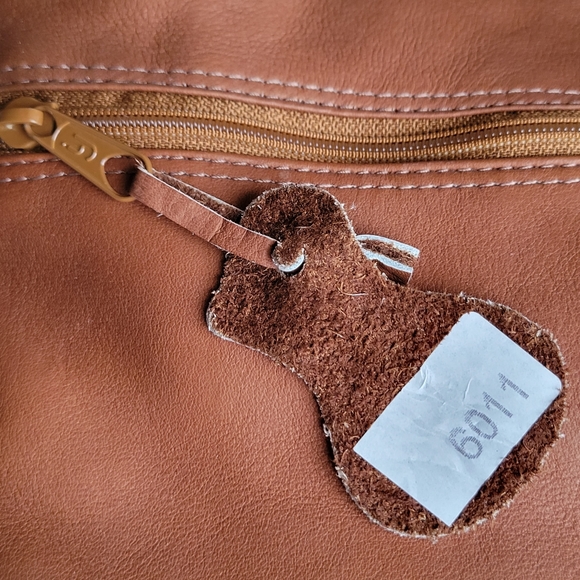 BOGOTA Genuine Leather sling back crossbody bag made in Cambodia cognac - Picture 9 of 15